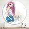 Designart - Trendy Fashion Girl I - Children's Art Metal Circle Wall Art